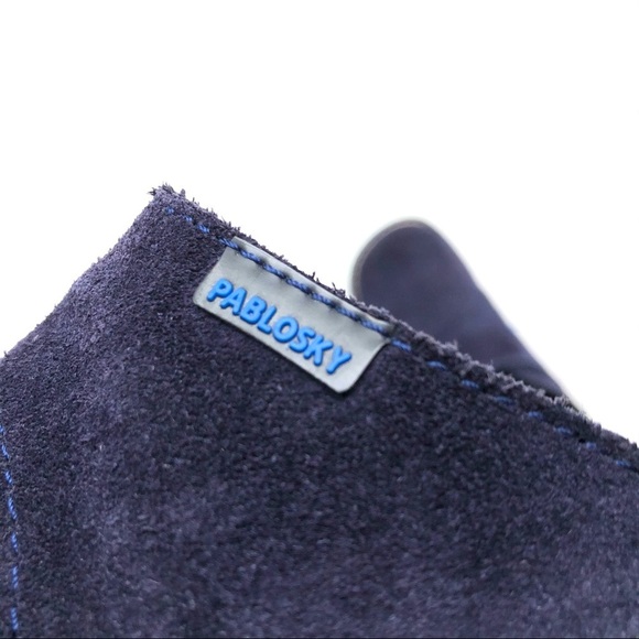 Pablosky Suede Booties Navy Blue Slip On Dress Shoes - Picture 5 of 7